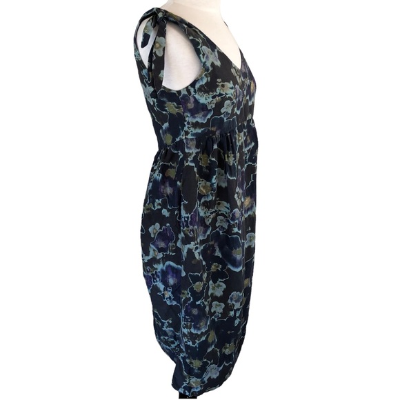 Creatures of Comfort Tie Strap Water Color Floral Dress With Pockets - Picture 6 of 13